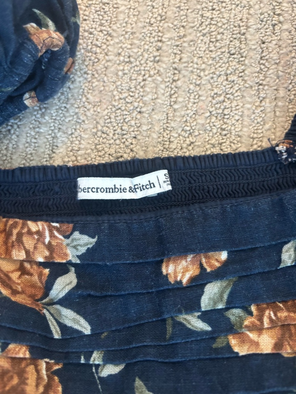Abercrombie & Fitch Blue Emerson Midi Dress SMALL TALL - Picture 2 of 4